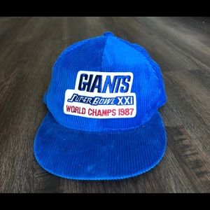 VTG 1987 NY GIANTS CAP Super Bowl XXI cord AJD hat